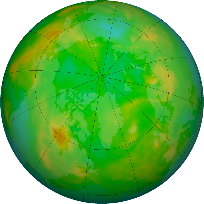 Arctic ozone map for 23 June 1992